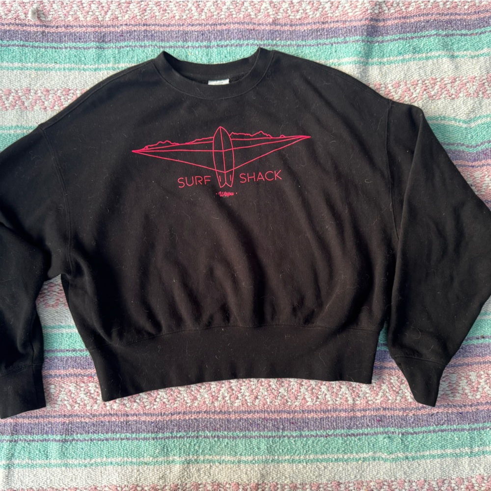Surf Shack Waipu New Zealand Black Sweatshirt